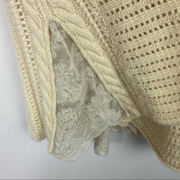 Anthropologie Cashmere‎ Lambswool Short Sleeve Chunky Knit Cardigan Size Small S - Picture 6 of 14